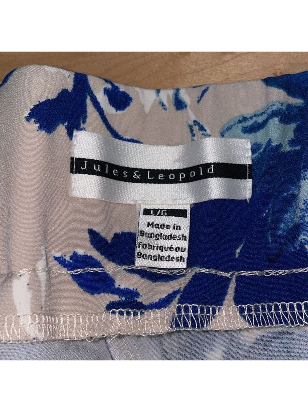 Jules & Leopold Blue And Light Tan Floral Cropped Pants - Picture 6 of 11